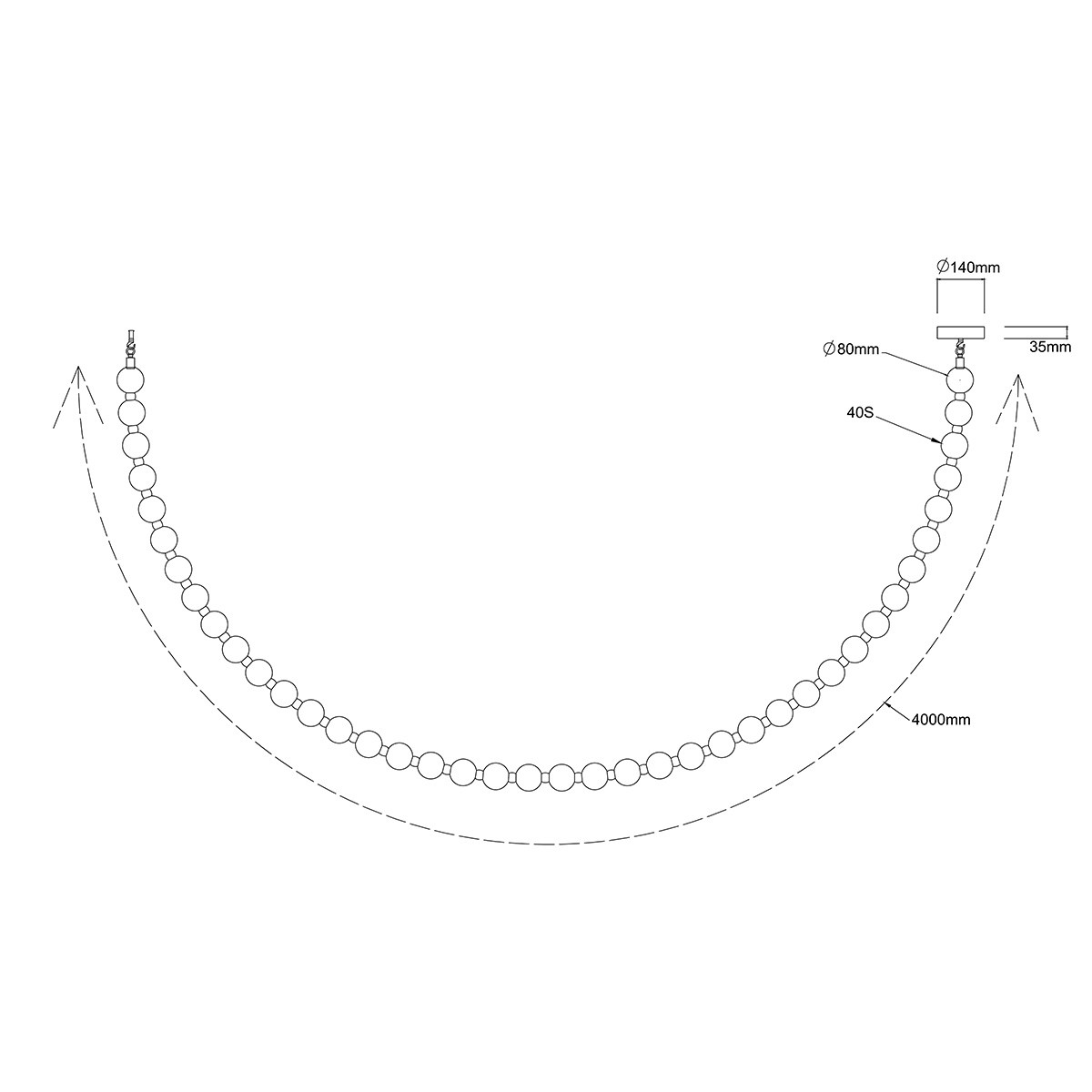 Lampa wisząca Dorado Rope 4 m złota LED CCT - obrazek 7