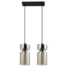 Podwójna lampa wisząca Nivio dymna 2xE27