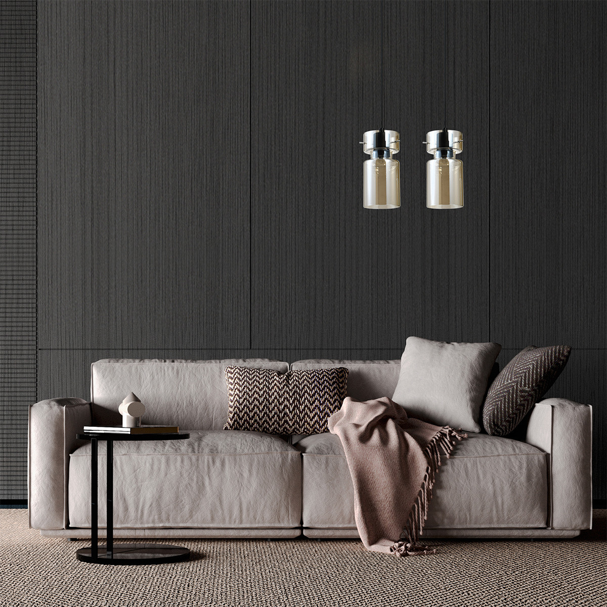 Podwójna lampa wisząca Nivio dymna 2xE27 - obrazek 3