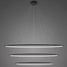 Lampa wisząca Ledowe Okręgi No.3 180cm 4k czarna