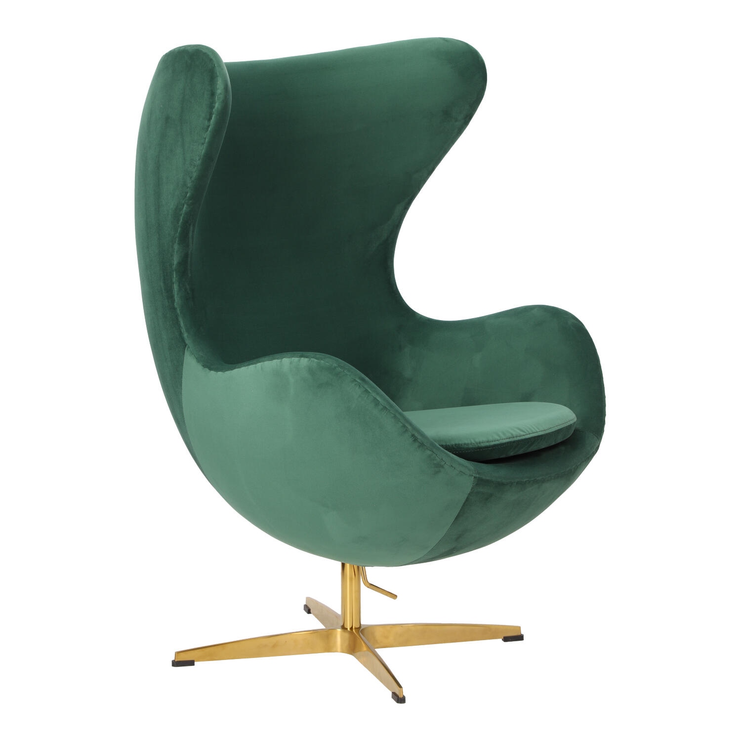 Fotel Jajo Velvet Zielony / Złota Podstawa Premium – wygodny fotel do domu i biura - obrazek 9