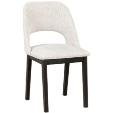 Białe krzesło tapicerowane DK28 tkanina 34A