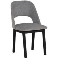 Szare krzesło tapicerowane DK28 tkanina 37A