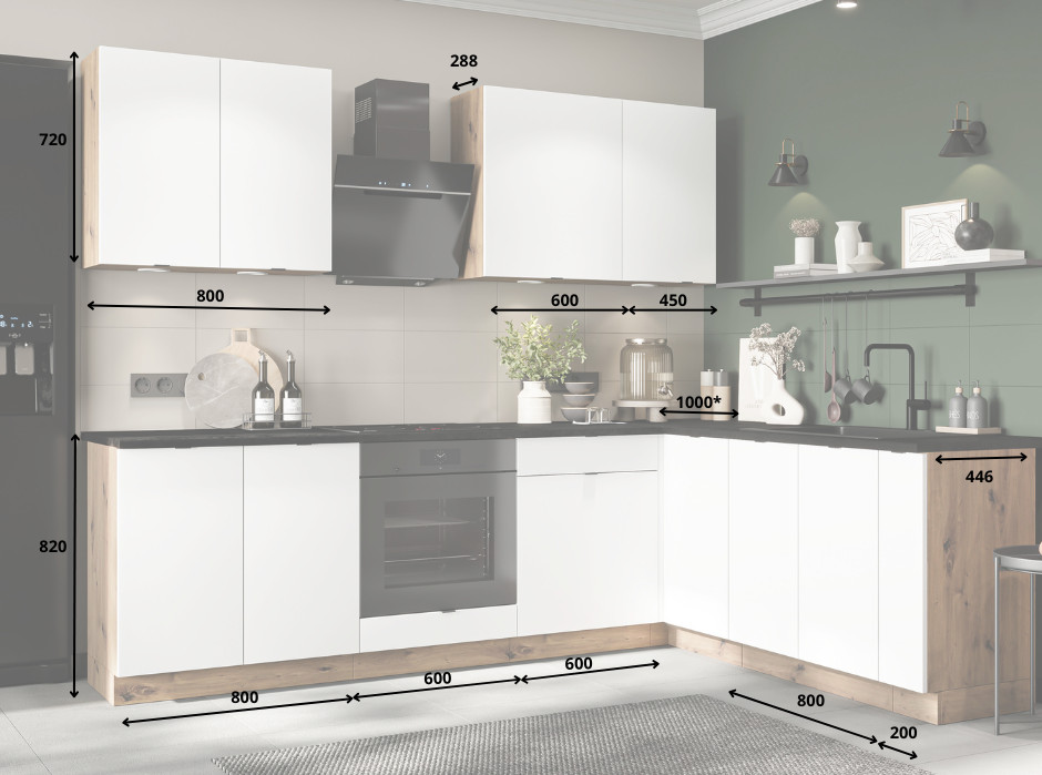 Kuchnia ELLEN 2 dąb artisan / biała alaska - obrazek 3
