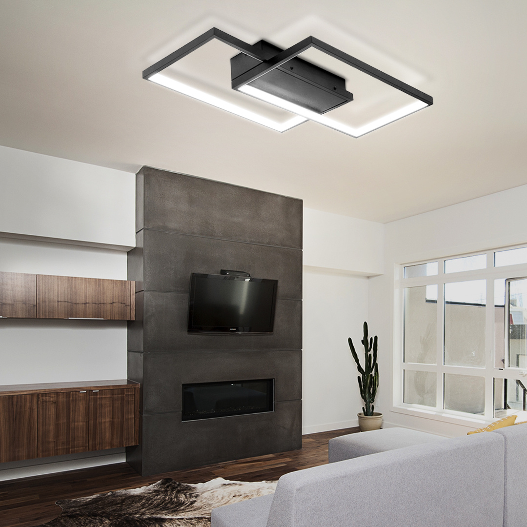 Lampa Dekoracyjna LED kolor czarny Modern 48W + Pilot DL-A02 - obrazek 3