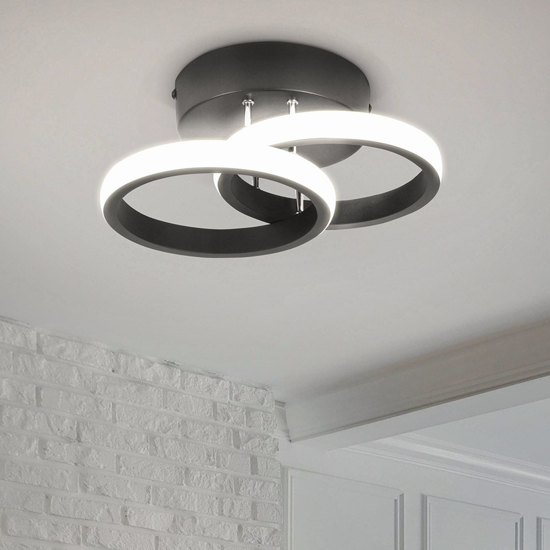 Lampa Sufitiowa Kinkiet OKRĄGŁA 18W CZARNA - BARWA NEUTRALNA - obrazek 4