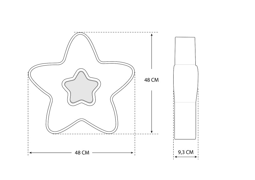 LAMPA DZIECIĘCA LED NIEBIESKA GWIAZDKA 36W + PILOT DL-H02 - obrazek 4