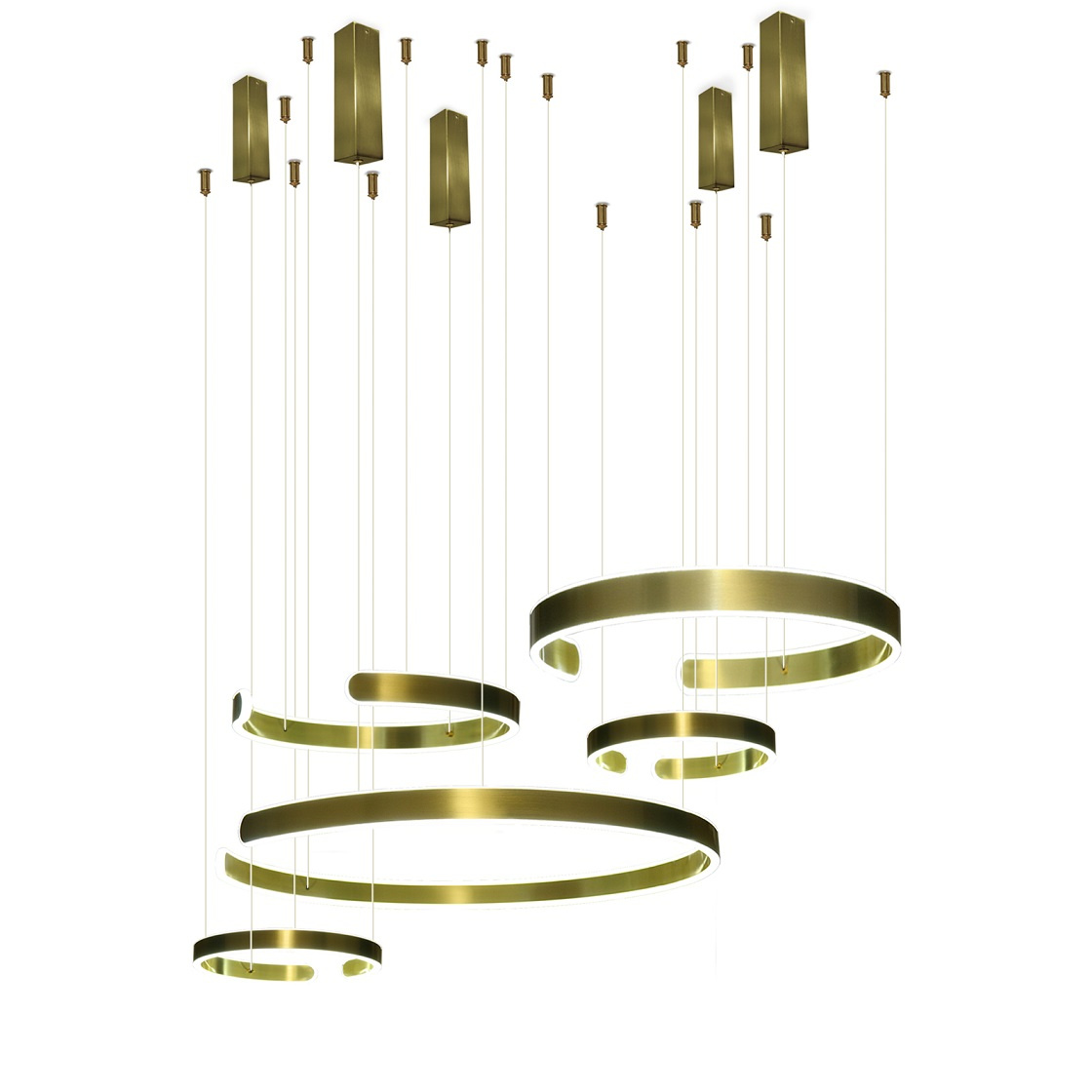 Lampa led 264W złota okręgi + Pilot DL-I02 LARA - obrazek 3