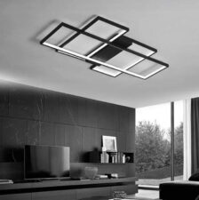 Lampa Led ring 123W czarna + Pilot ROMA