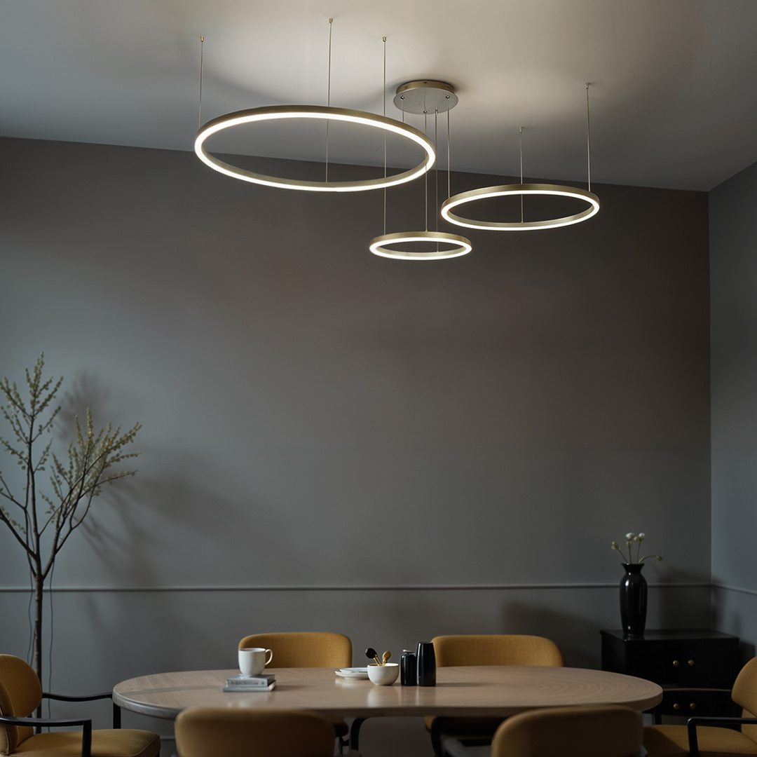 Złota Lampa wisząca okręgi 116W złota AZ134 MONZA - obrazek 4