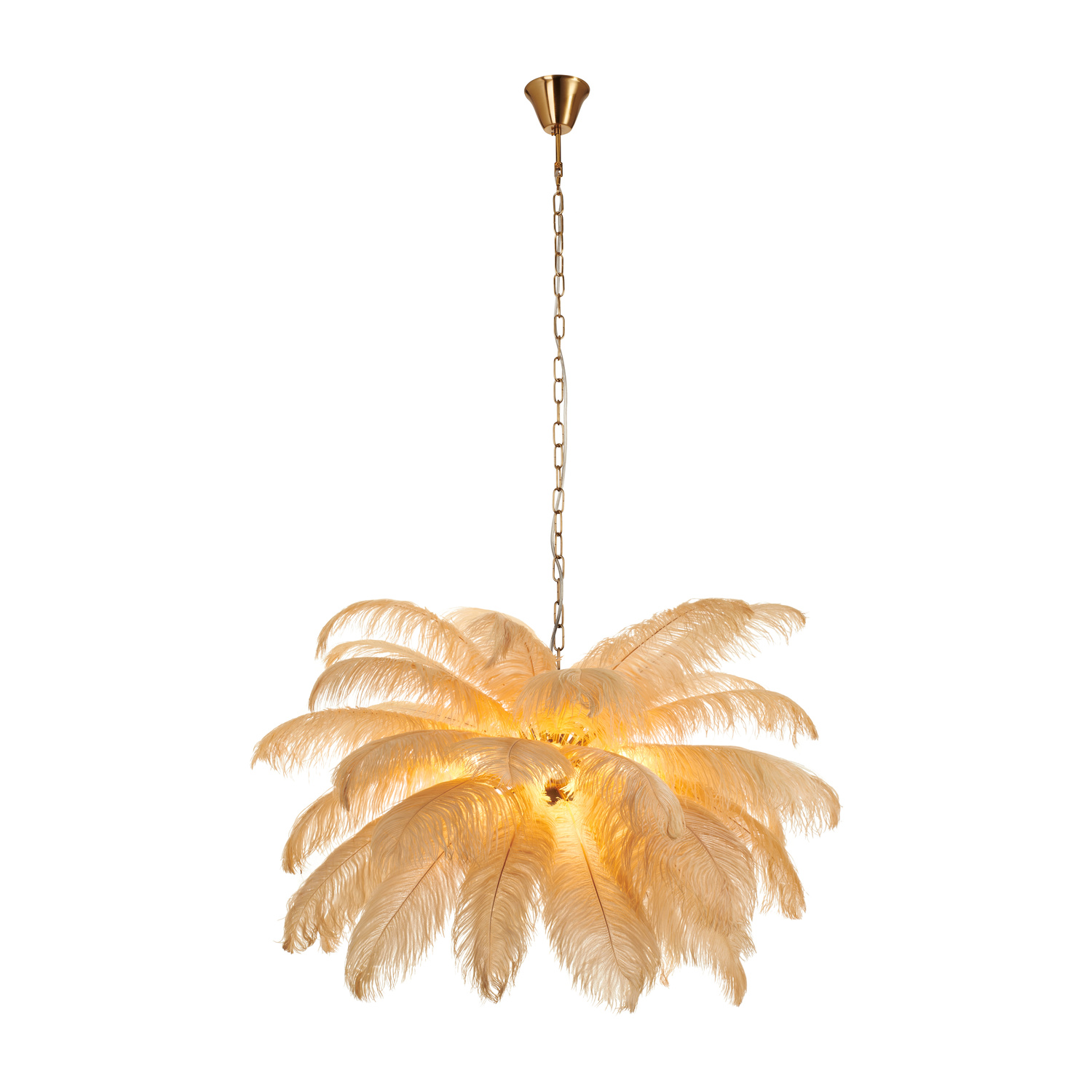 Lampa wisząca EMU pióra beżowe 100 cm - obrazek 3