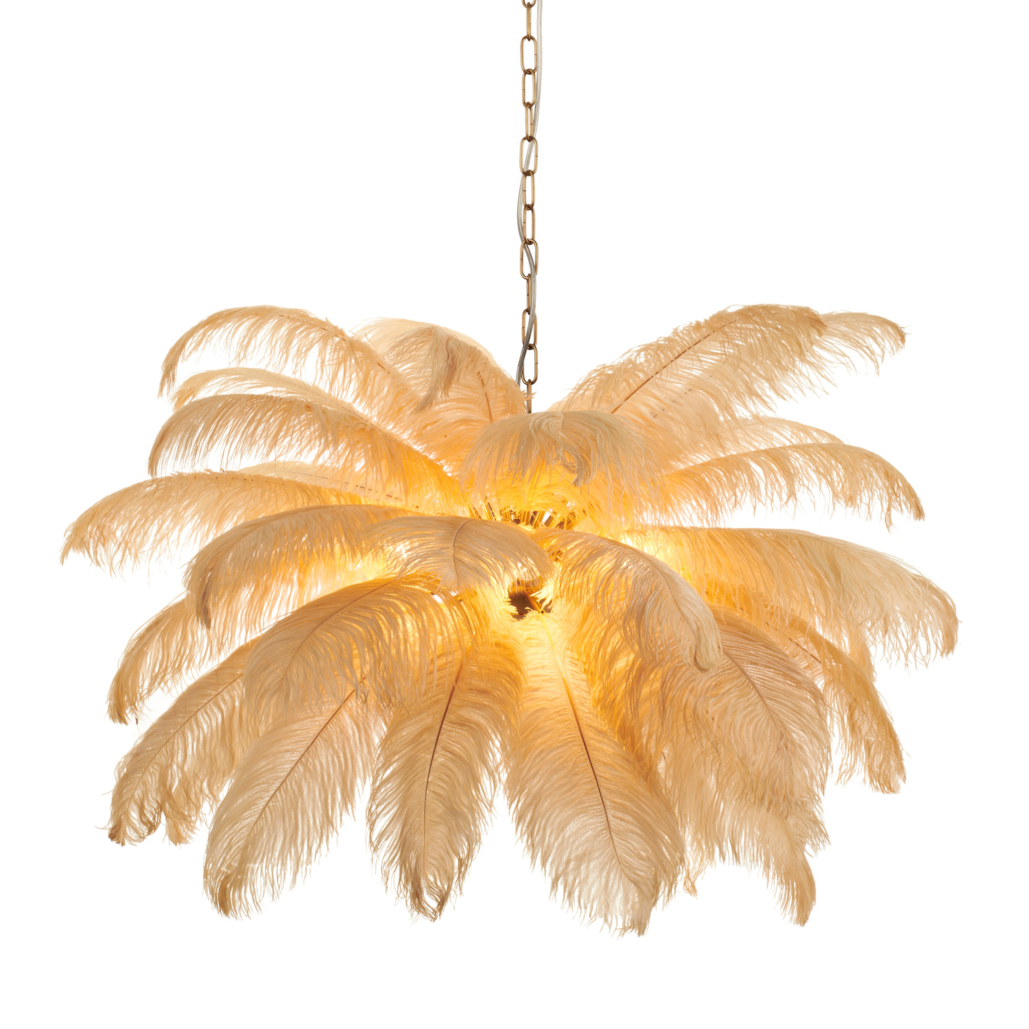 Lampa wisząca EMU pióra beżowe 100 cm - obrazek 4