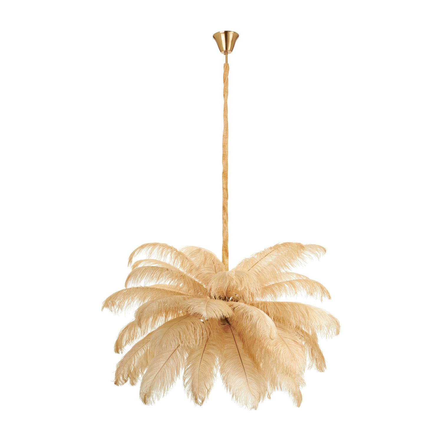 Lampa wisząca EMU pióra beżowe 100 cm - obrazek 5