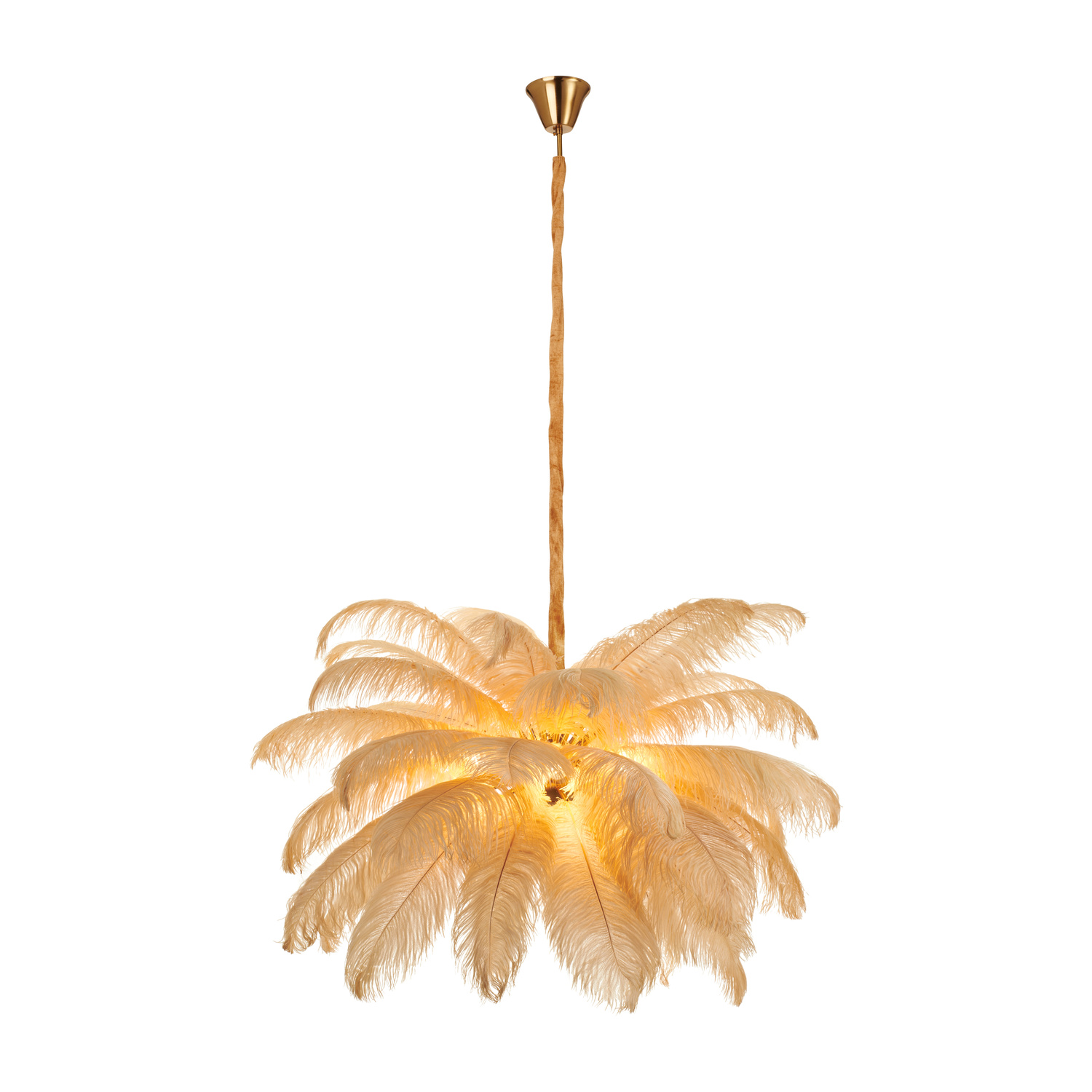 Lampa wisząca EMU pióra beżowe 100 cm - obrazek 6