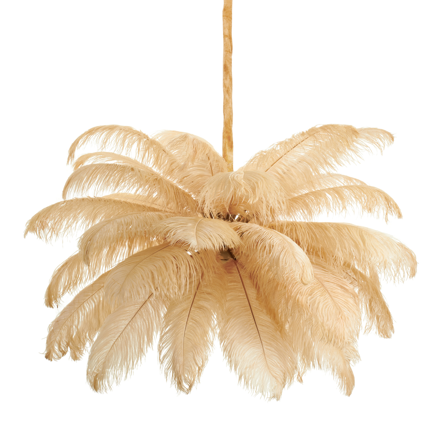 Lampa wisząca EMU pióra beżowe 100 cm - obrazek 7