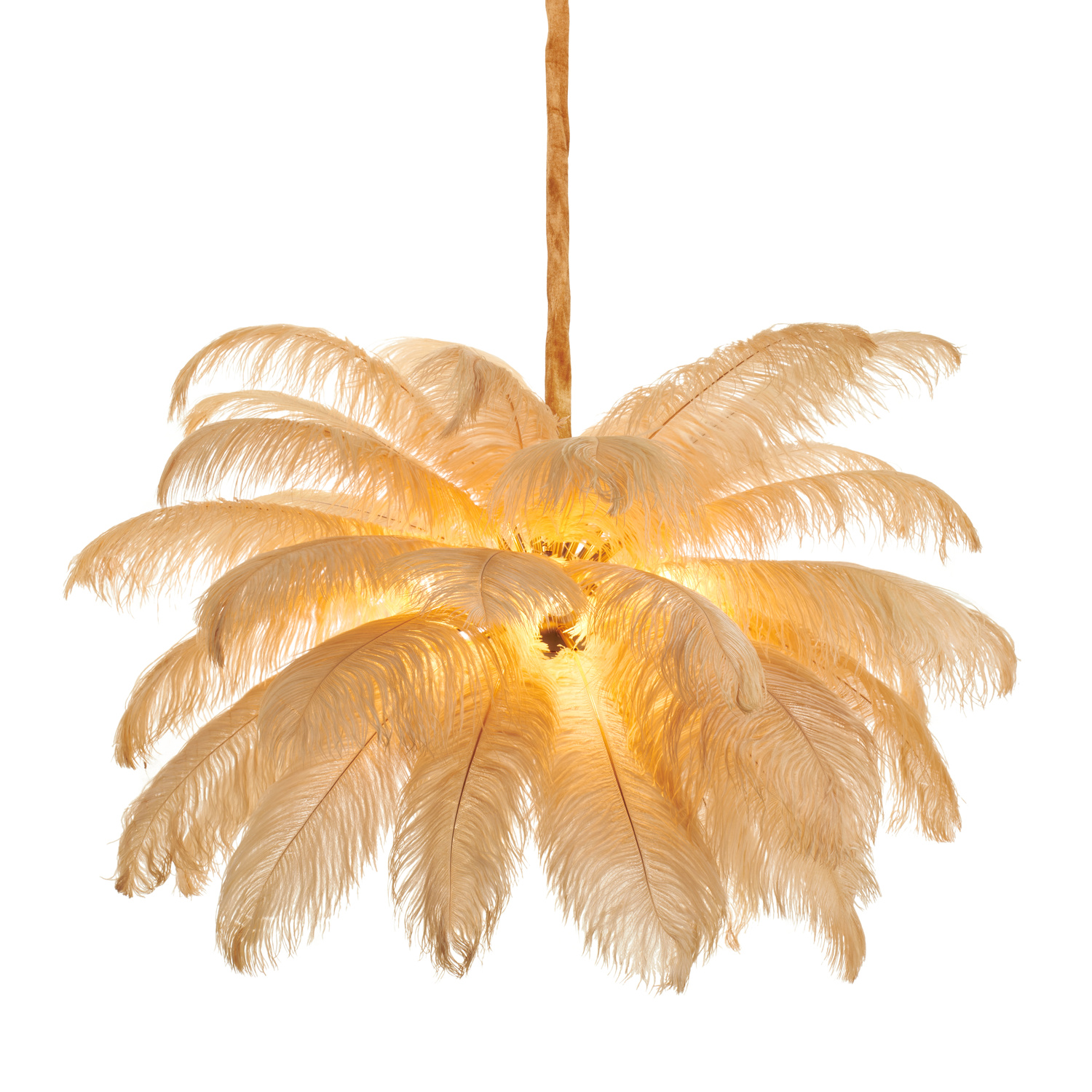 Lampa wisząca EMU pióra beżowe 100 cm - obrazek 8