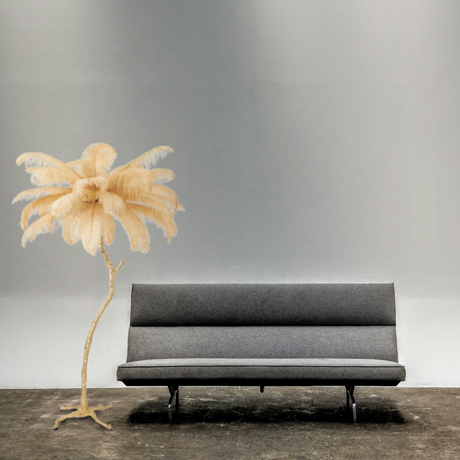 Lampa wisząca EMU pióra beżowe 100 cm - obrazek 10