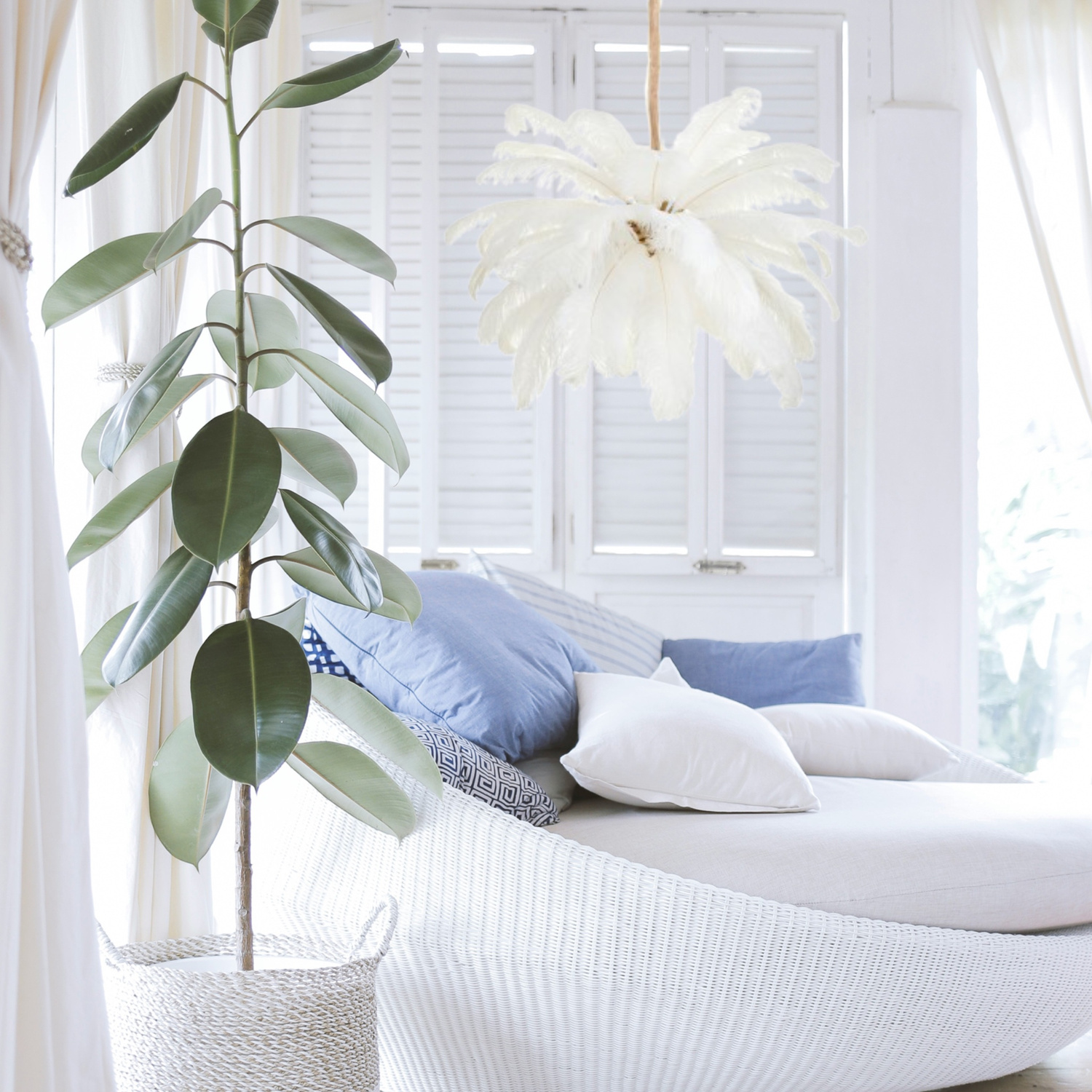 Lampa wisząca EMU pióra beżowe 100 cm - obrazek 11