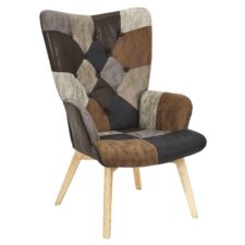 Fotel uszak Helsinki brązowy patchwork