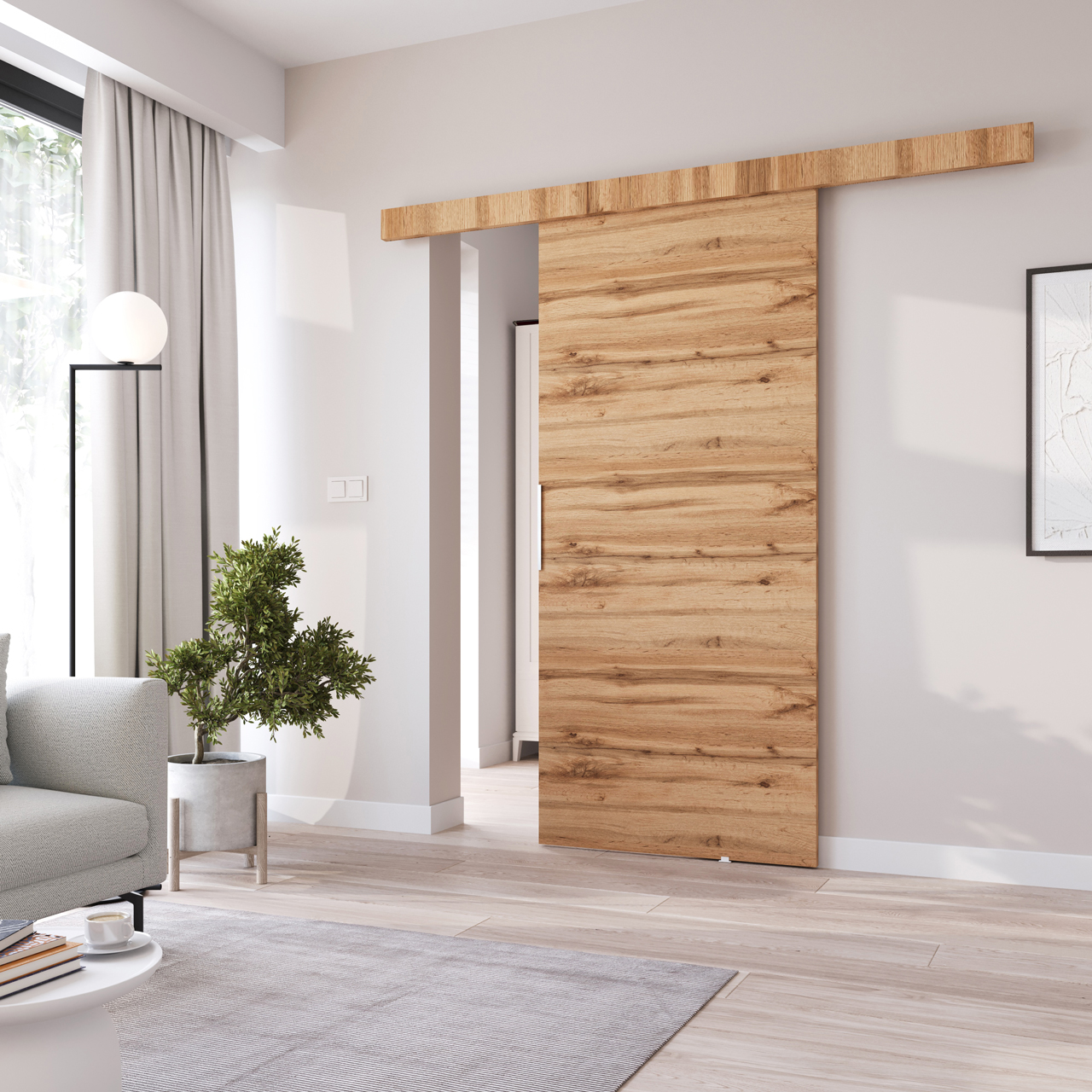 Drzwi przesuwne AURI 70 dąb wotan - obrazek 3