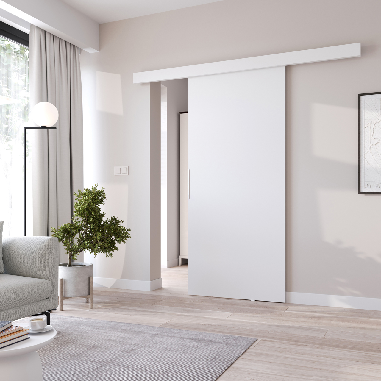 Drzwi przesuwne AURI 90 białe - obrazek 3