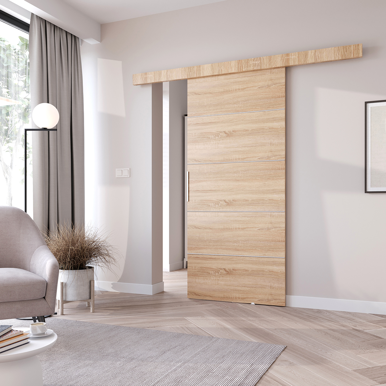 Drzwi przesuwne BARN 100 sonoma - obrazek 3