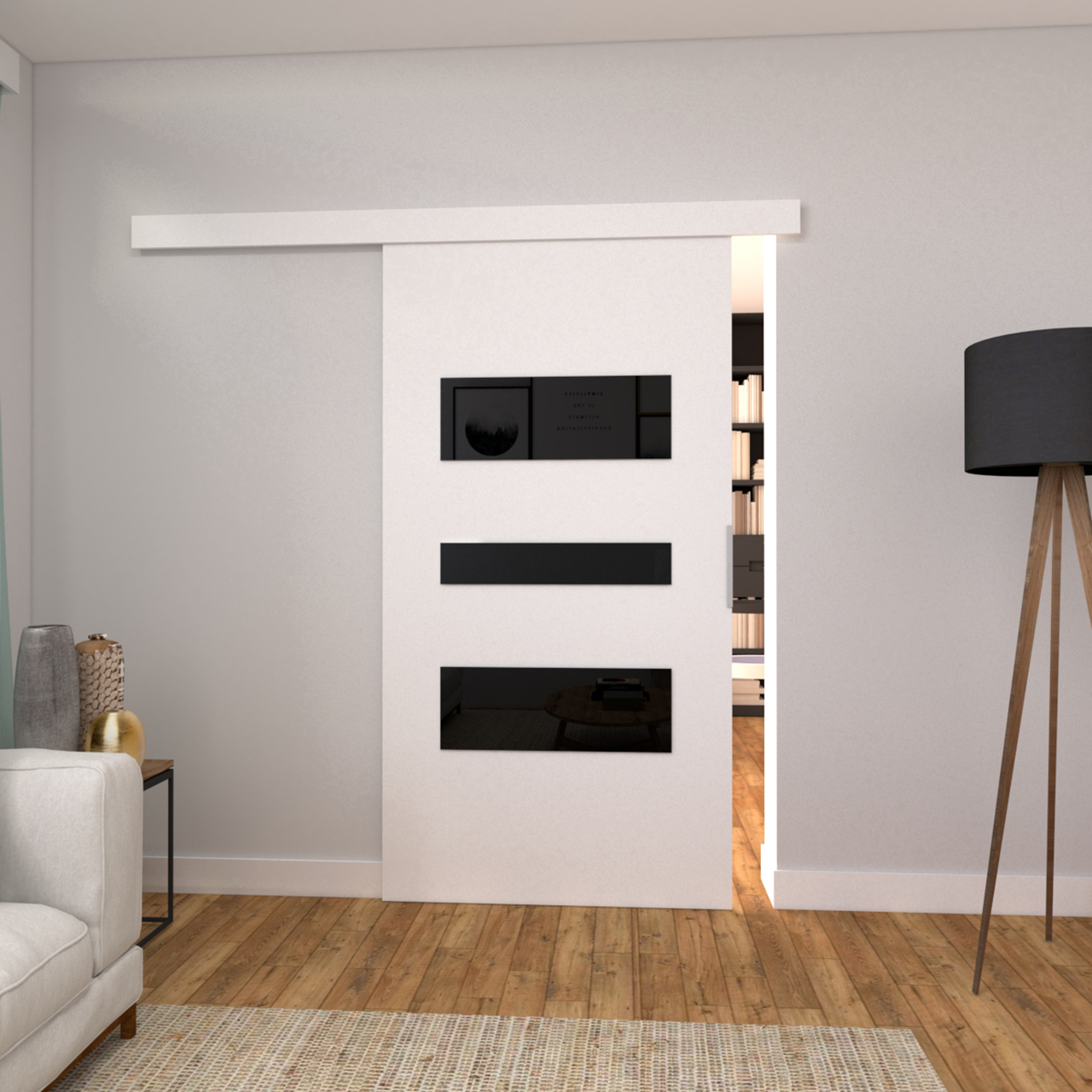 Drzwi przesuwne CREDIS 70 białe - obrazek 5