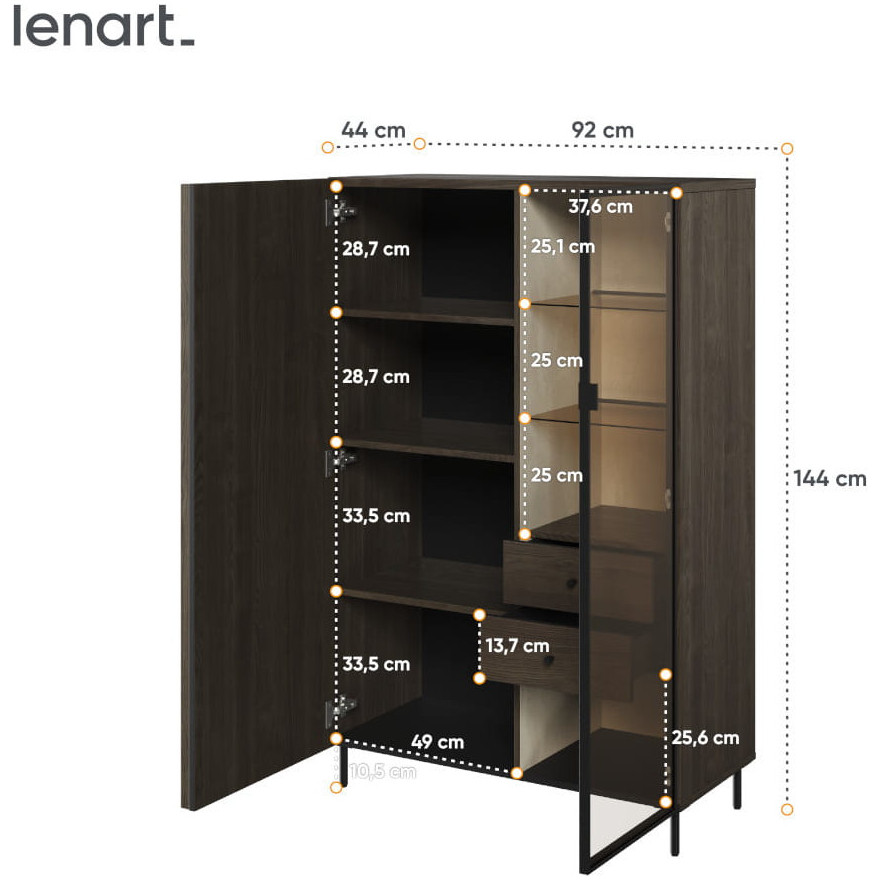 Witryna PIEMONTE PE06 jesion portland + czarny - obrazek 5