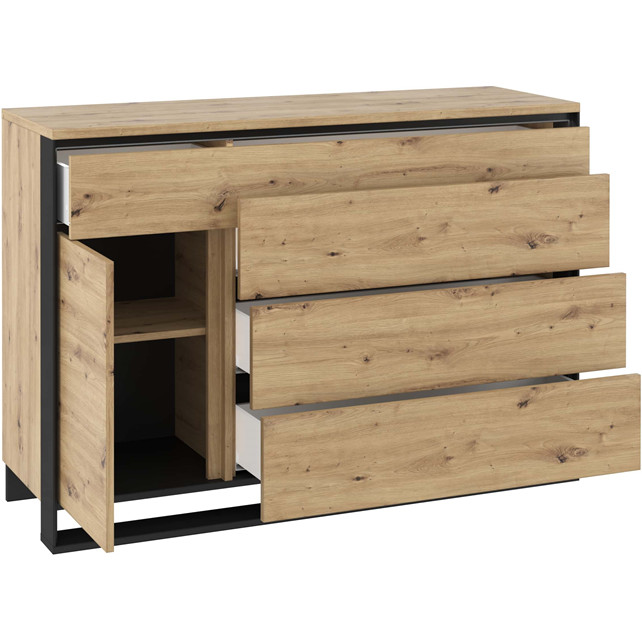 Komoda QUANT QA08 dąb artisan + czarny - obrazek 3