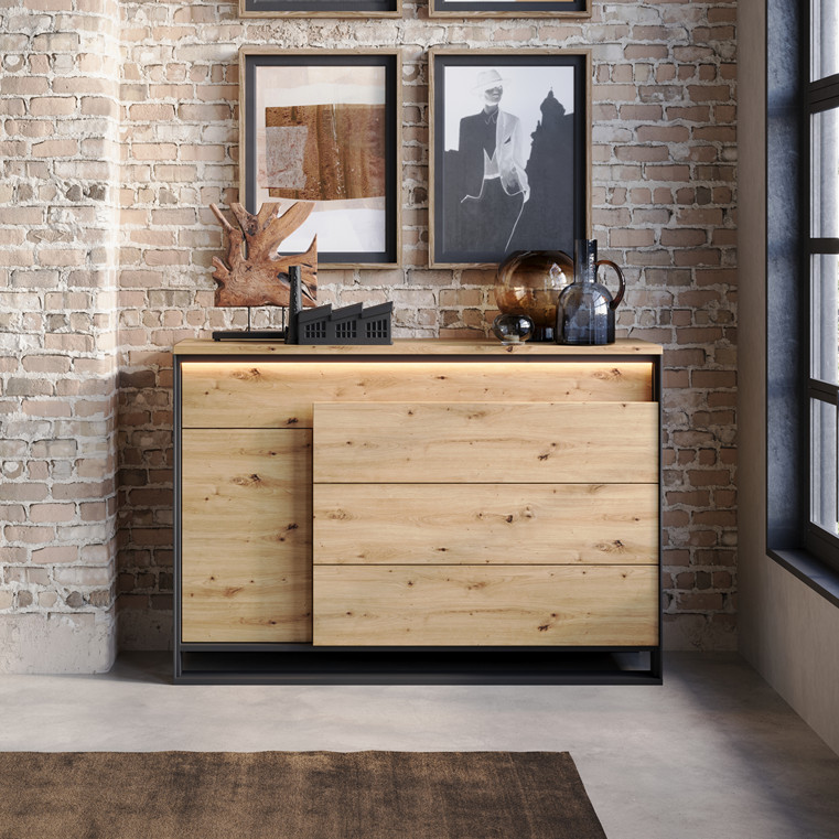 Komoda QUANT QA08 dąb artisan + czarny - obrazek 5
