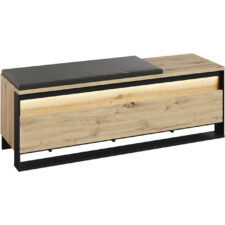 Szafka na buty z siedziskiem QUANT QG04 dąb artisan + czarny