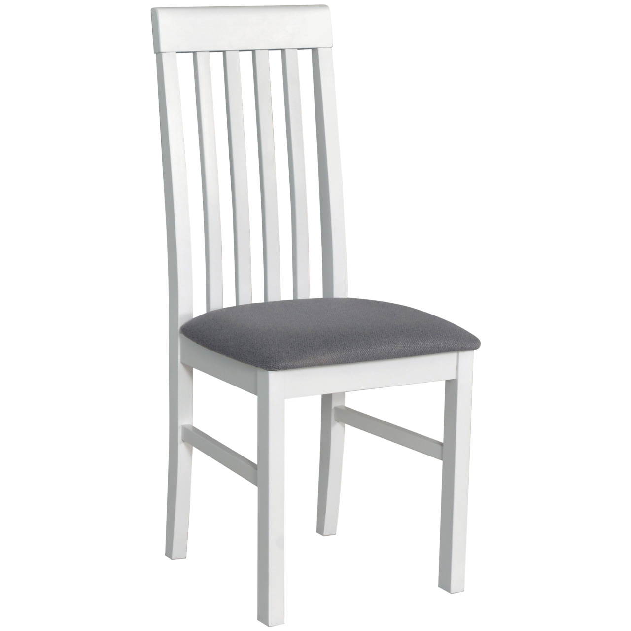 Białe krzesło DK50 z szarym siedziskiem 16B