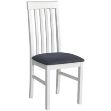 Białe krzesło DK50 z czarnym siedziskiem 18B