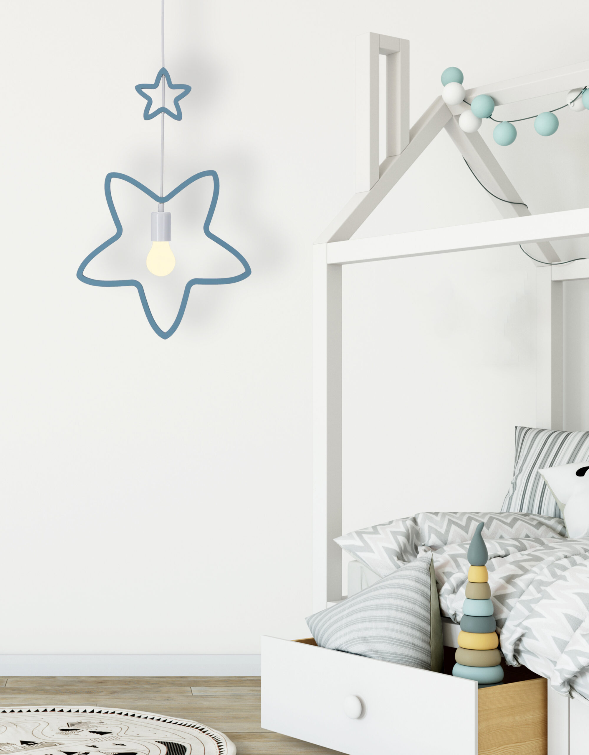 SINGLE SS LAMPA WISZĄCA 1X20W E27 IQ KIDS NIEBIESKI - obrazek 3