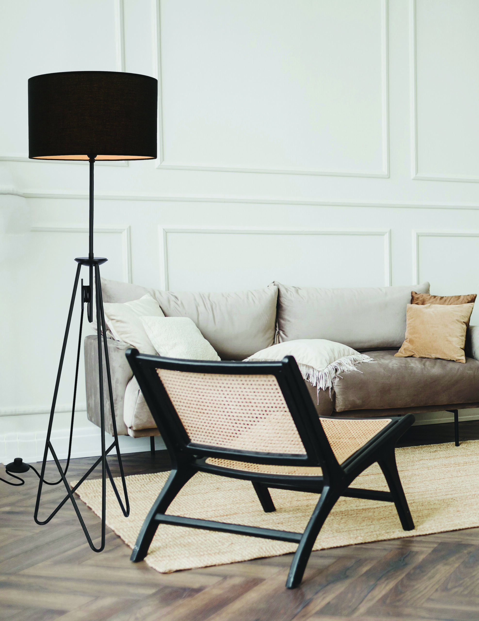 FLOAT LAMPA PODŁOGOWA CZARNA 1X60W E27 ABAŻUR CZARNY - obrazek 3