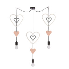 Trio hhh p lampa wisząca czarny 3x20W E27 iq kids biały+różowy+szary