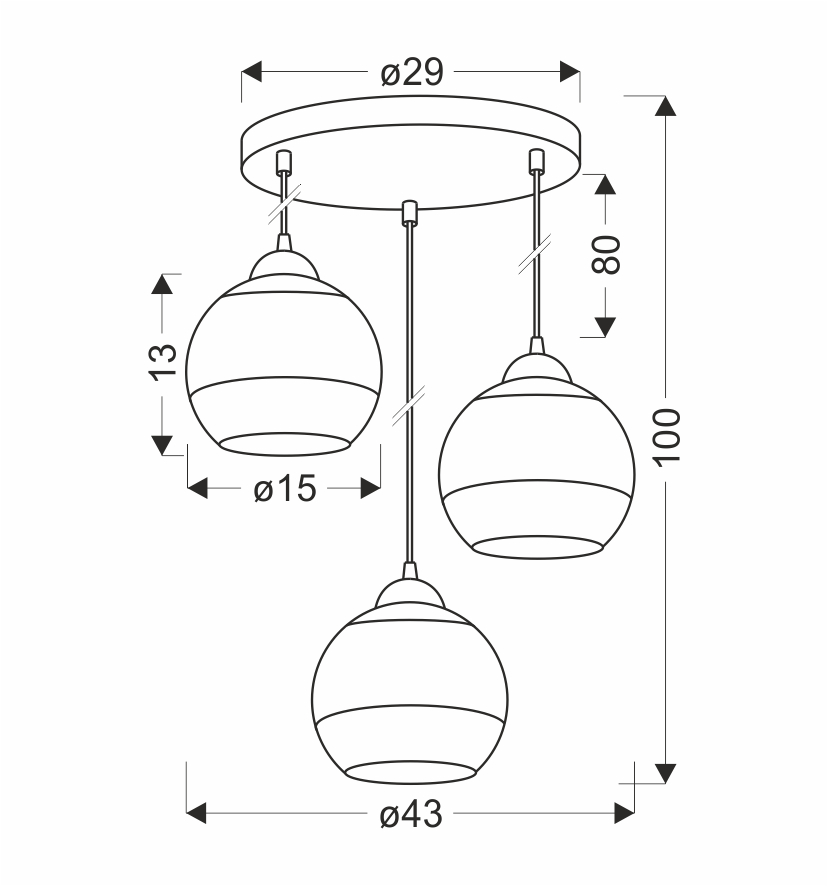 CONTESSA LAMPA WISZĄCA TALERZ CZARNY 3X40 E27 KLOSZ ZŁOTY - obrazek 4