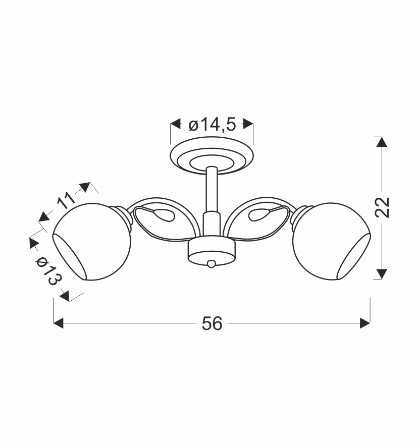 GRAPHITE LAMPA SUFITOWA CZARNY PERŁOWY 2X40 E27 KLOSZ BIAŁY - obrazek 3
