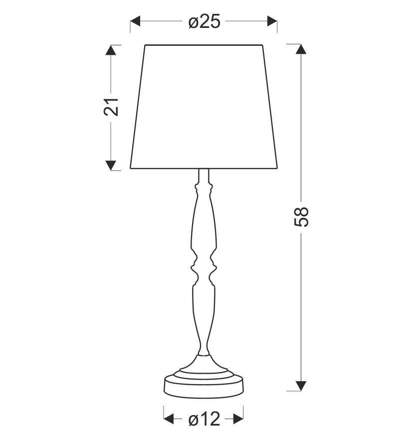CARDINALE lampa sto³owa h-58 cm ciemny szary 1x40 E27 aba¿ur szary - obrazek 4