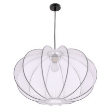 MELLOW lampa wisząca czarny 1x40W E27 abażur mist 60 biały kula