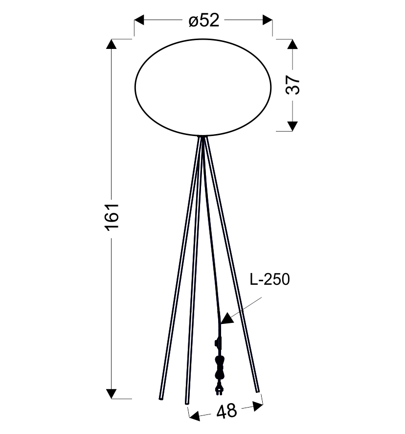 Lampa podłogowa MELLOW | czarna 1x40W E27 kula 52 cm MIST biały abażur | minimalistyczne oświetlenie dekoracyjne Japandi - obrazek 3