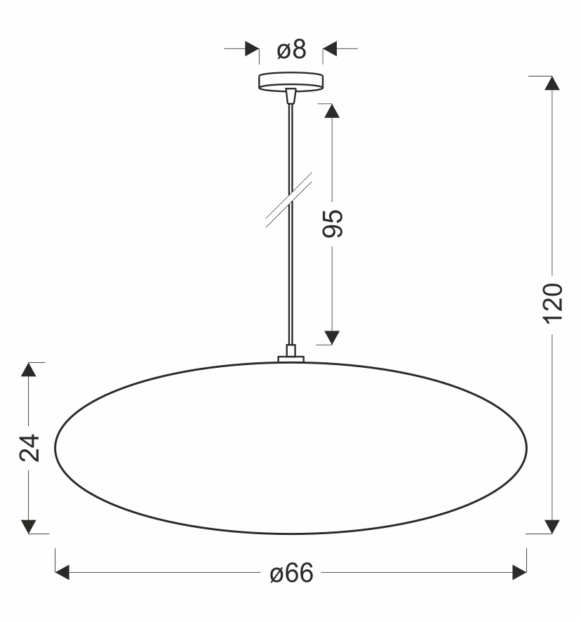CAFEE' lampa wisz¹ca 66cm bia³y 1x40W E27 aba¿ur latte - obrazek 4