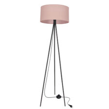 SHANTI lampa pod³ogowa czarny 1x40W E27 aba¿ur jasny wrzosowy