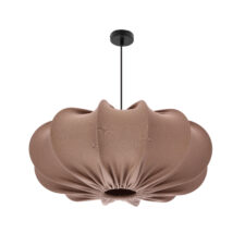 Lampa wisząca CAFEE’ skandynawska z abażurem brązowym mokka 52 cm - minimalistyczne oświetlenie sufitowe w stylu japandi E27