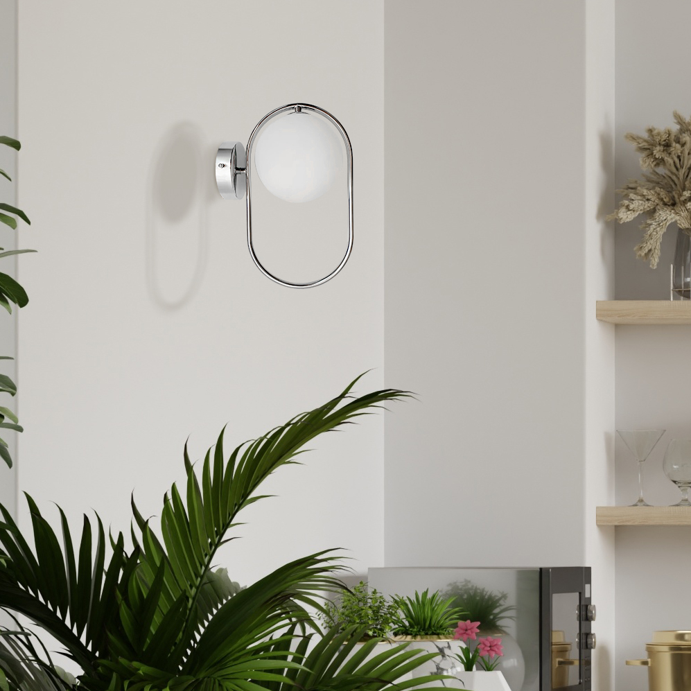 Cordel lampa kinkiet chromowy 1x28W G9 klosz biały - obrazek 3