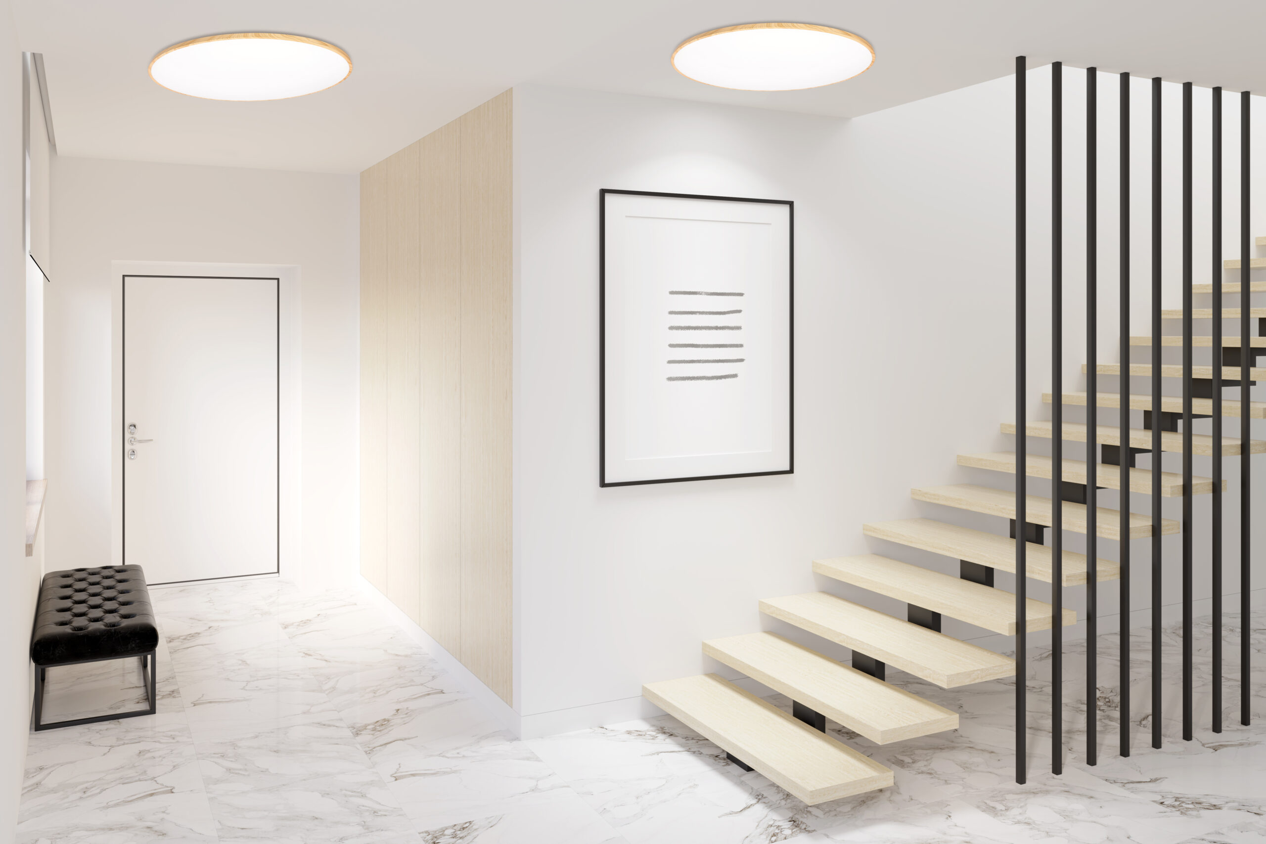 TENS lampa sufitowa plafon drew. 48W LED 3000/4000/6000K 59cm klosz biały, pilot - obrazek 3