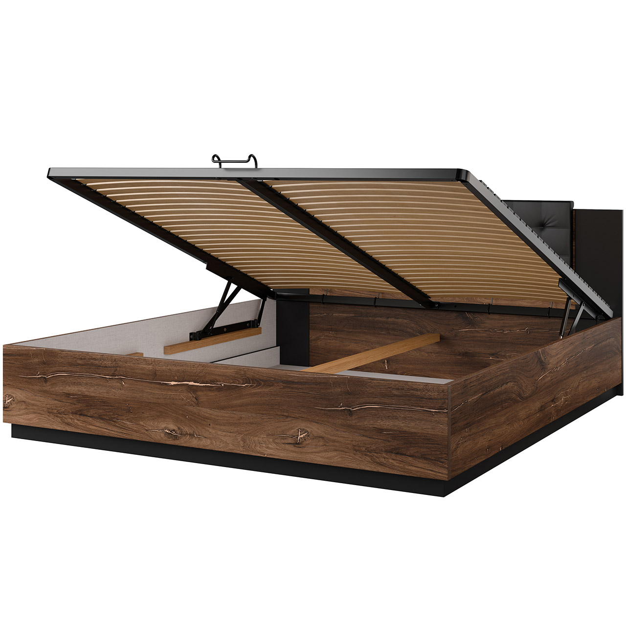 Łóżko z pojemnikiem 180x200 SIGMA SG52 dąb flagstaf miedź / czarny