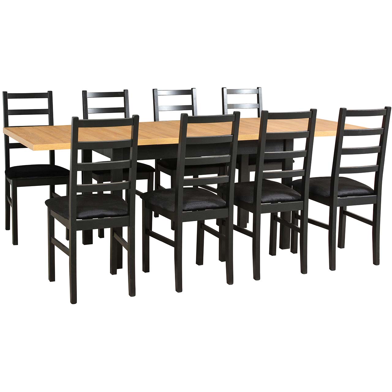 Stół DS29 grandson laminat / czarny + krzesła DK15 (8 szt.) czarny / 29B