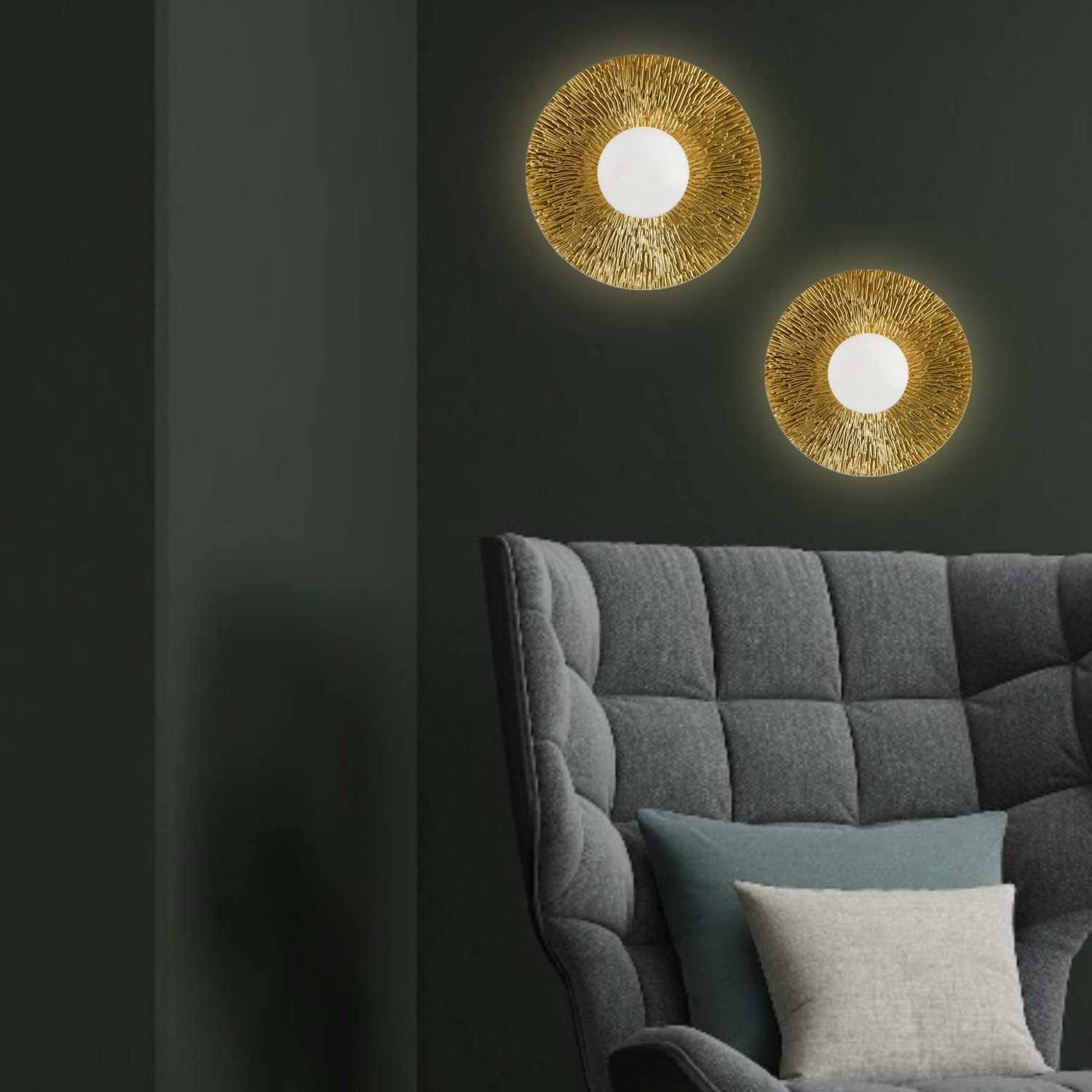 Lampa ścienna SUN S złota 20 cm - obrazek 5