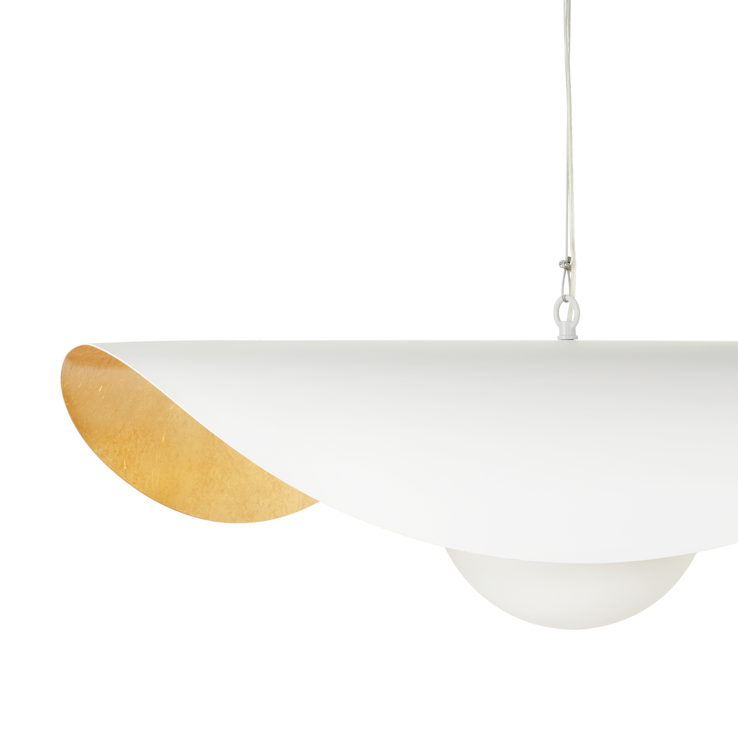 Lampa wisząca ENZO biało złota 80 cm - obrazek 4